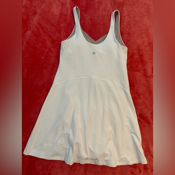 Lululemon align dress nulu bright white nude beige interior shorts with pockets - Picture 6 of 10